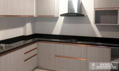 ชุดครัว Built-in โครงซีเมนต์บอร์ด หน้าบาน Melamine สี ES 5036-17