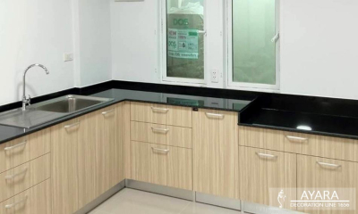 ชุดครัว Built-in โครงซีเมนต์บอร์ด หน้าบาน Melamine สี ES 5050-11
