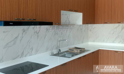 ชุดครัว Built-in โครงซีเมนต์บอร์ด หน้าบาน Melamine สี ES 5024-17