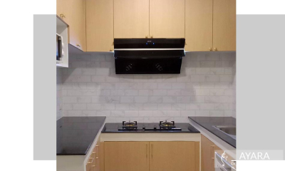 ชุดครัว Built-in โครงซีเมนต์บอร์ด หน้าบาน Melamine สี ES-5001