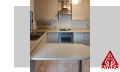 ชุดครัว Built-in โครงซีเมนต์บอร์ด หน้าบาน Melamine สี TNK 5070-17