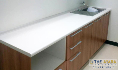 ชุดครัว Built-in Budget Kit 240A หน้าบาน Melamine สีคาปูชิโน่