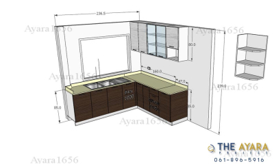ชุดครัว Built-in PVC ลายนอน