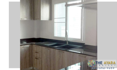 ชุดครัว Built-in โครงซีเมนต์บอร์ด หน้าบาน Melamine สี Pastel