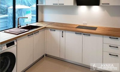 ชุดครัว Built-in โครงซีเมนต์บอร์ด หน้าบาน Melamine ES 5033-17