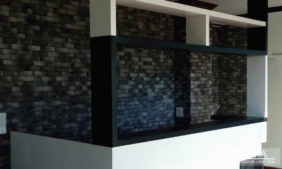 เคาน์เตอร์ Counter โครง HMR หน้าบาน Melamine สีขาว ES 4001-11 + สีดำ ES 4003-11