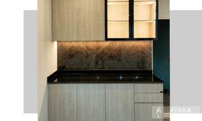 ชุดครัว Pantry Built-in โครงปาติเกิล หน้าบาน Melamine สี ES 5058-17