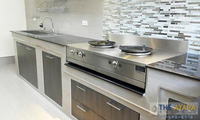 ชุดครัว Built-in Laminate ลายไม้สี Smoky Brown Pear