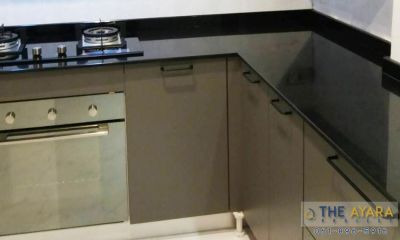 ชุดครัว Built-in โครงซีเมนต์บอร์ด หน้าบาน Laminate สี Citadel