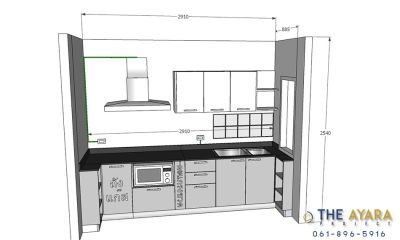 ชุดครัว Built-in Melamine สีดำ+ขาว