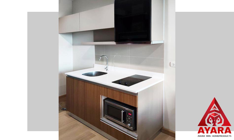 ชุดครัว Built-in โครง HMR กันชื้น เคลือบ Melamine ES 4215-11 + ES 5051-17 | ครัวบิวท์อิน